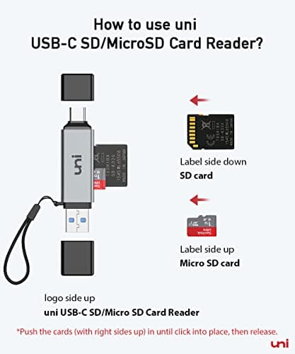 uni SD Card Reader, High-Speed USB C to Micro SD Card Adapter USB 3.0 Dual Slots, Memory Card Reader for SD/Micro SD/SDHC/SDXC/MMC, Compatible with MacBook Pro/Air, Chromebook, Android Galaxy — view 7