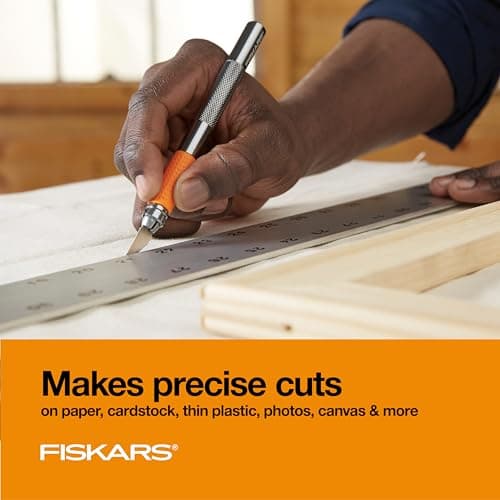 Fiskars SoftGrip Detail Craft Knife - 8" Exacto Knife for Crafting - Multi-Use Exacto Blade Included with Protective Cover — view 4