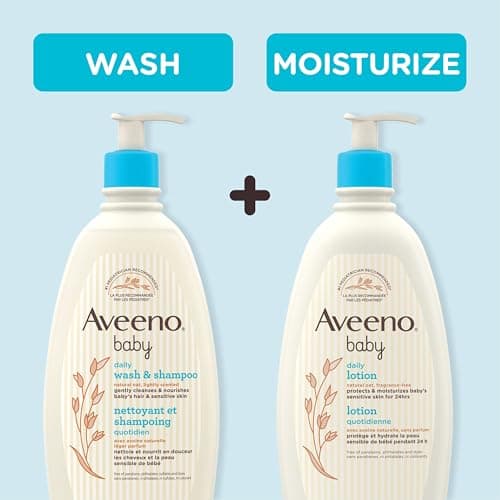 Aveeno Baby Wash and Shampoo - Gentle 2-in-1 Body Wash with Natural Oat Extract for Sensitive Skin - Tear-Free, Hypoallergenic Cleanser, Free from Parabens, Sulfates & Dyes - 975ml — view 7