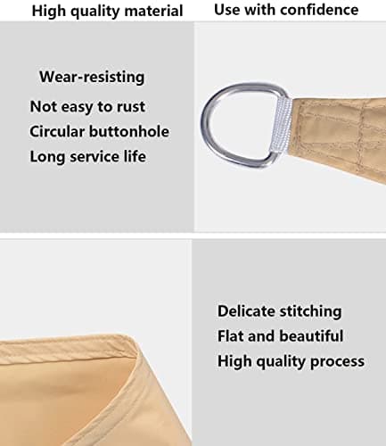 Sun Shade Sail Rectangle 95% UV Block Waterproof Patio Sun Sail Oxford Cloth Cover Canopy Sail Shades for Outdoor Patio, Lawn, Garden, Outdoor, Backyard -with Mounting Accessories (Black,2x2.5m(6.5x8.2ft)) — view 7