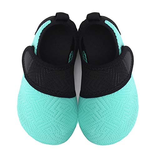 JIASUQI Boys and Girls Slip On Beach Water Shoes Aqua Socks for Swim Sand Pool Easygreen, 2.5-3 M US Little Kid — view 4