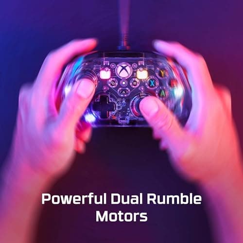 HyperX Clutch Gladiate RGB – Wired Controller, Officially Licensed by Xbox, Programmable RGB Lighting, Dual Trigger Locks, Programmable Buttons, Dual Rumble Motors, Clear — view 3