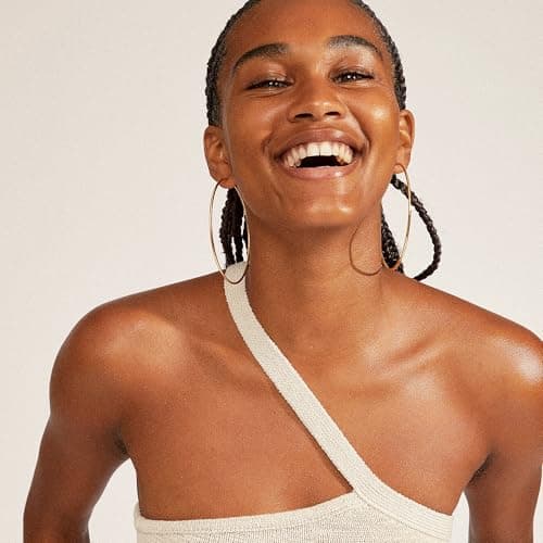 Senteria Thin Gold Hoop Earrings for Women 14k Gold Plated Hoop Earrings Hypoallergenic 925 Sterling Silver Post Lightweight Endless Large Big Gold Hoop Earrings 30/40/50/60/70mm