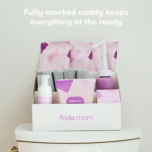 Frida Mom 11pc Postpartum Essentials Kit Gift Set, Hospital Bag Must Haves for New Mom, Includes 4 Disposable Postpartum Underwear, 4 Ice Maxi Pads, Perineal Healing Foam & 24 Pad Liners & Peri Bottle — view 4