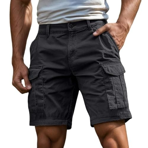 Cargo Shorts for Men 2026 Stretch Cotton Elastic Waist Work Short Summer Outdoor Relaxed Fit Golf Hiking Shorts with Pockets