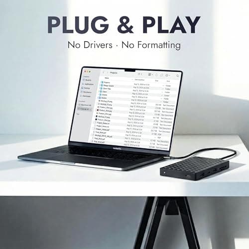 ModusTech Nexus 500GB Portable External Hard Drive with Built-in Docking Station 5-in-1 USBC Hub, USB 3.1 10Gbps, SD & MicroSD, Bus-Powered, Compatible with MacBook, Laptop, iPad (500GB + 5-IN-1 DOCK) — view 3