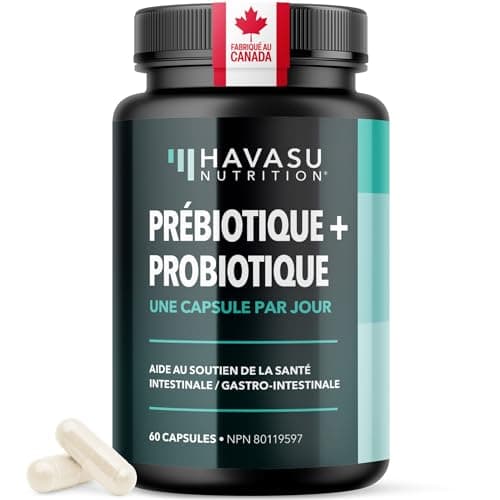 Prebiotics and Probiotics in One | Bloating Relief & Gut Health for Adults | Probiotics Women & Men with 20 Billion CFU for Digestive Health Support | Made in Canada, Vegetarian & Non-GMO | 60 Ct — view 7