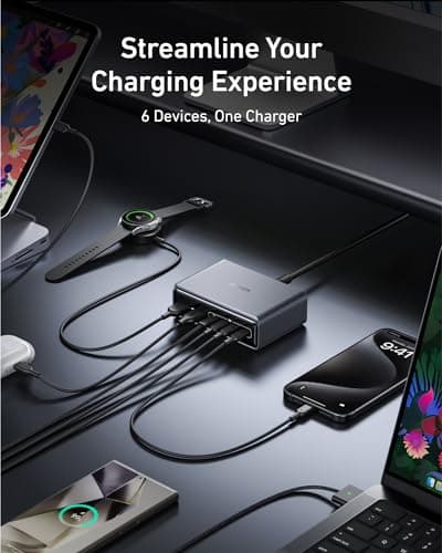 Anker Prime Charging Station, 200W 6-Port GaN Desktop Charger — view 3