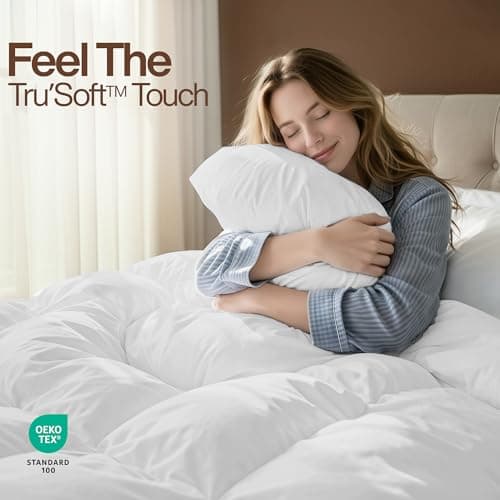 Utopia Bedding Queen Comforter Duvet Insert, Quilted White Comforter with Corner Tabs, Box Stitched Down Alternative Comforters Queen Size 88 x 88 inches — view 3