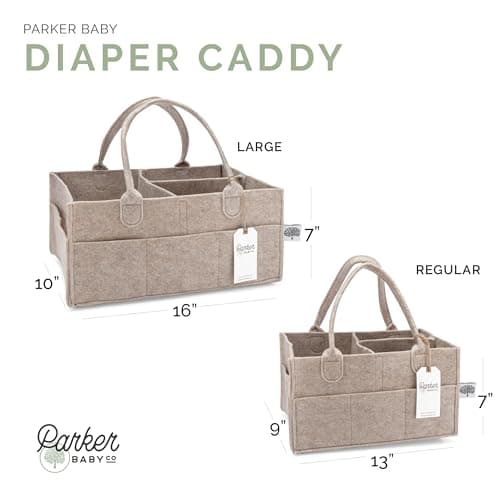 Parker Baby Co. Felt Diaper Caddy Organizer - Regular, Oatmeal — view 4