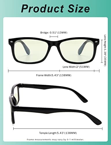 Eyekepper Computer Reading Glasses,UV Protection, Anti Glare,Anti-reflective Computer Readers (Black Blue, Yellow Tinted Lenses) +4.0 — view 2