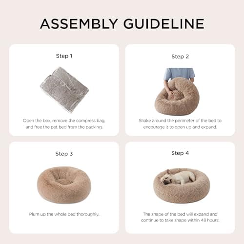 Bedsure Calming Small Dog Bed Donut Washable Cat＆Puppy Bed,23 inches Camel — view 7