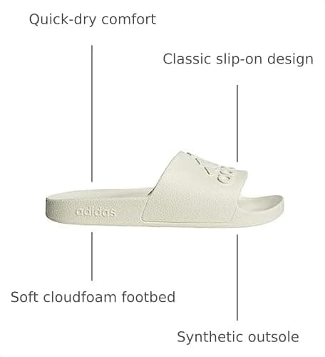 adidas unisex-adult Adilette Aqua Off White/Off White/Off White 10 — view 2