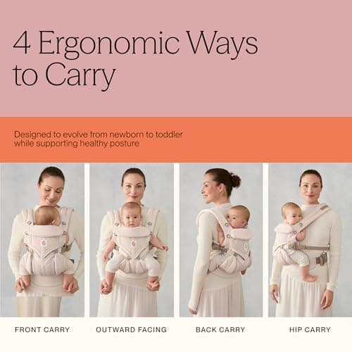 Ergobaby Omni Classic Baby Carrier for Newborn to Toddlers 0-48 Months (7-45 lbs) - 4-Position 100% Premium Cotton Baby Carrier with Ergonomic Support - Onyx Black — view 5