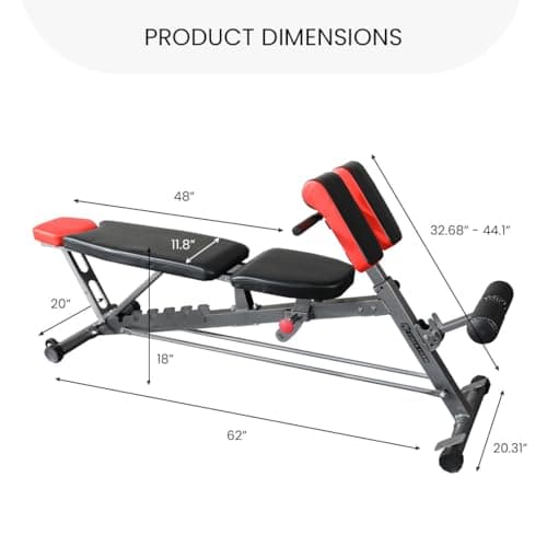 Finer Form Multi-Functional FID Weight Bench for Full All-in-One Body Workout – Hyper Back Extension, Roman Chair, Adjustable Ab Sit up Bench, Incline Decline Bench, Flat Bench — view 4