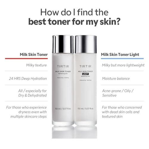 TIRTIR Milk Skin Toner Light | Instant Hydration with 4% Niacinamide, Pore-Tightening, Vegan Toner for Acne-Prone, Sensitive & Oily Skin, Fungal Acne Safe, Panthenol, Allantoin, Vitamin B — view 5