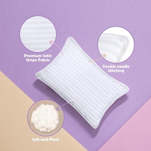 Utopia Bedding Toddler Pillow (White, 2 Pack), 13x18 Toddler Pillows for Sleeping, Soft and Breathable Cotton Blend Shell, Polyester Filling, Small Kids Pillow Perfect for Toddler Bed and Travel — view 2