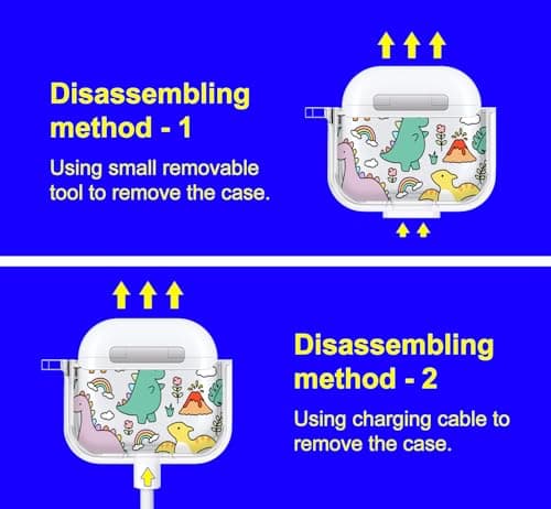 MOSNOVO for Airpods 4 Case, Protective Clear Case with Shockproof Dual Layer Hard Luxe Metal Ring Designed for Airpods 4 Generation - Dinosaur Land — view 5