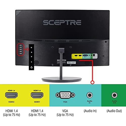 Sceptre Curved 24-inch Gaming Monitor 1080p R1500 98% sRGB HDMI x2 VGA Build-in Speakers, VESA Wall Mount Machine Black (C248W-1920RN Series) — view 4