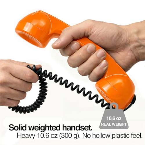 OPIS 60s Micro: Cellphone Retro handset/Old-Style Headset for All Cell-Phones (Orange) — view 4