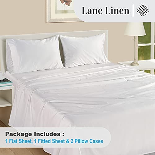 Lane Linen 1000 TC 100% Egyptian Cotton Queen Bed Sheets Set - White — view 3