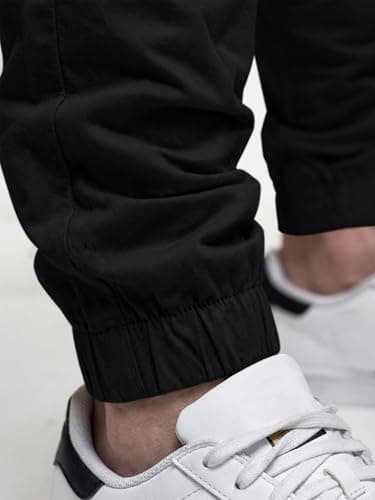 JMIERR Mens Joggers with Pockets Casual Joggers Pants Cotton Drawstring Chino Pants Hiking Jogger Travel Pants Outdoor Twill Track Jogging Sweatpants Mens Tapered Pants, CA 36(L), 0 Black — view 7