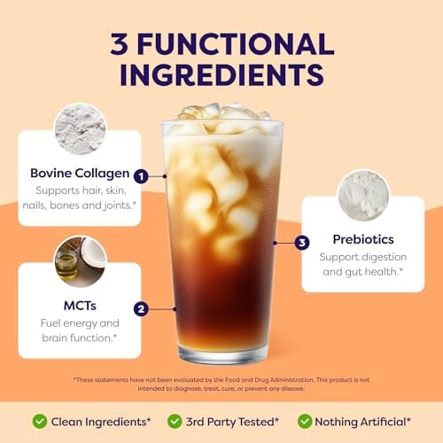 Salted Caramel Protein Coffee Creamer - Grass Fed Pasture Raised Collagen - Hair, Skin & Nail Support, Energy-Boosting MCTs, Keto Friendly, Lactose Free & Gluten Free, No Added Sugar, 11g of Protein — view 4