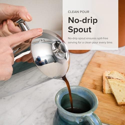 Frieling Double-Walled Stainless-Steel French Press Coffee Maker, Polished, 36 Ounces — view 4