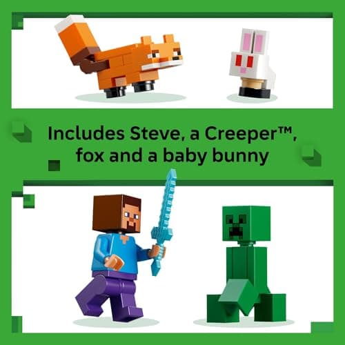 LEGO Minecraft Steve’s Taiga Adventure Building Toy for Boys & Girls - Video Game Playset & Toy Figures for Kids, Ages 6 + - W/2 Minifigures & 2 Pretend Play Animals - Gift Idea for Birthdays - 21583 — view 4