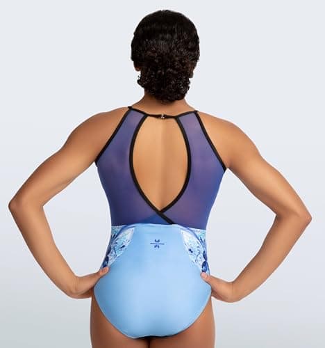 Gymnastics leotards for girls, women, stylish, comfy, durable, Unique Asymmetrical Design #888-AS — view 2