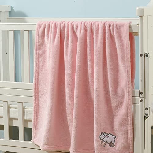 CREVENT Set for Girls -Diaper Caddy Organizer Basket with 2 Blankets, 1 Taggie, 1 Lovey, 3 Socks，1 Headband，1 Gift Bag with Ribbon - Newborn Essential Gift Set (Pink) — view 3