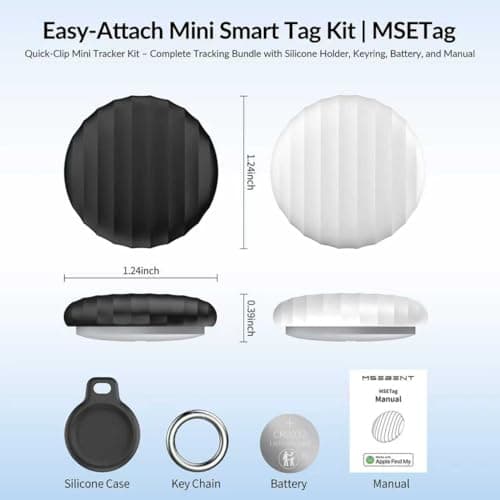 MSEBENT Tracker Tag - 2 Pack [Apple MFi Certified] Bluetooth Trackers Works with Apple Find My (iOS Only) - IP67 Waterproof Item Finders | Track Keys, Wallet, Luggage, Backpack — view 5