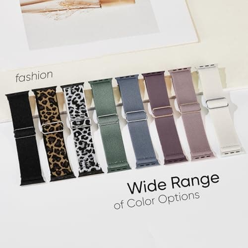 10 Pack Stretchy Bands Compatible with Apple Watch Band 40mm 38mm 41mm 42mm 44mm 45mm 46mm 49mm Women Men, Nylon Solo Loop Elastic Sport Straps for iWatch Series 11 10 9 8 7 6 5 4 SE 3 Ultra — view 3