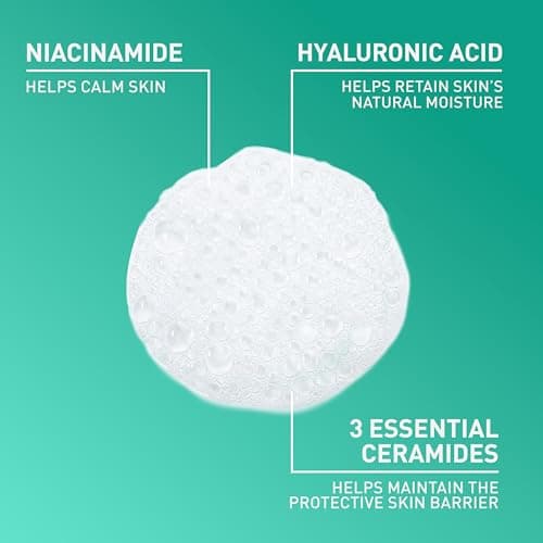 CeraVe Foaming Facial Cleanser, Daily Face Wash for Oily Skin, Hyaluronic Acid + Ceramides + Niacinamide, Fragrance Free, Non-Drying Oil Control Face Wash, 8 Fluid Ounces — view 2