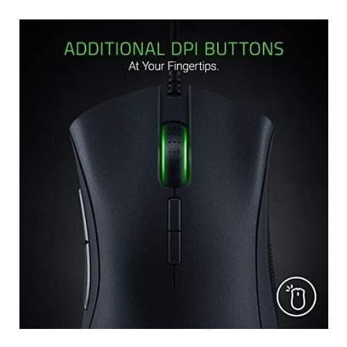 Razer DeathAdder Elite Gaming Mouse: 16,000 DPI Optical Sensor - Chroma RGB Lighting - 7 Programmable Buttons - Mechanical Switches - Rubber Side Grips - Classic Black — view 4