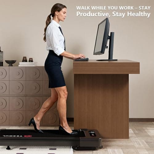 YESOUL Walking Pad Treadmill with 10% Auto Incline, 39.5"x15.5" Running Belt, 300 LBS Capacity, LED Display, Remote Control & Smart App, Quiet Compact Treadmill for Home Office
