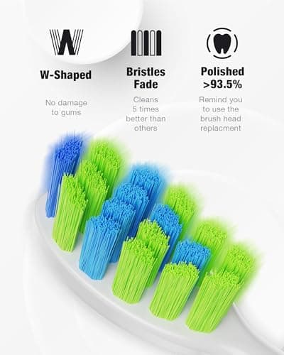 7AM2M Sonic Electric Toothbrush with 6 Brush Heads for Adults&Kids, One Charge for 120 Days, Wireless Fast Charge, 5 Modes, 40000VPM Powered Toothbrush, 2 Minutes Built in Smart Timer (Black) — view 4