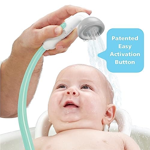 Yookidoo Baby Bath Shower Head - Elephant Water Pump and Trunk Spout Sprayer - One Handed Flow Control for Newborn Babies in Tub Or Sink (Turquoise) — view 5