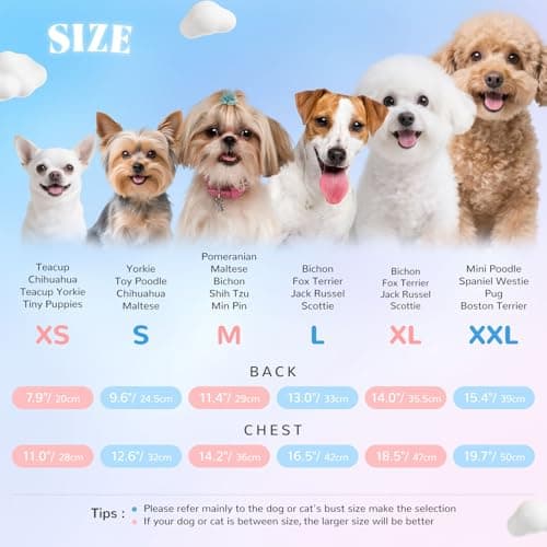 2 Pack Dog Cat Dresses for Small Dogs Girl Cute Heart & Floral Print Ruffle Sleeve Hem Breathable Stretchy Pet Puppy Cat Summer Clothes Outfits for Chihuahua Yorkie Teacup Extra Small Tiny Dogs — view 6