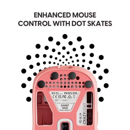 Pulsar Crazylight X2 Mini Wireless Gaming Mouse, 35g Ultra Lightweight, 8K Polling Ready, 32K DPI Optical Sensor, Symmetrical Shape, 8K Dongle Included, Sunset Haze — view 7