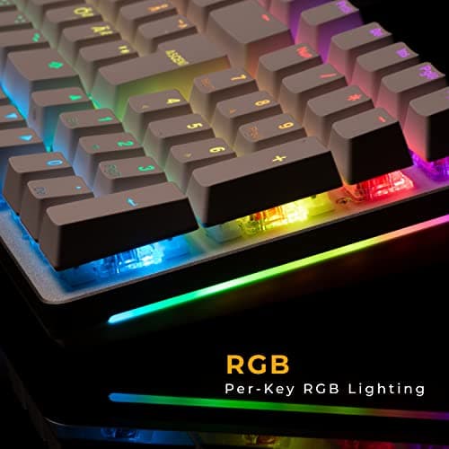 Glorious Gaming - White Keyboard - Hot Swappable Mechanical Switches - Full Size Wired Keyboard - Low-Profile - Cherry Mx Style - Double Shot Keycaps & Linear Switches - PC Gaming Setup Accessories — view 4