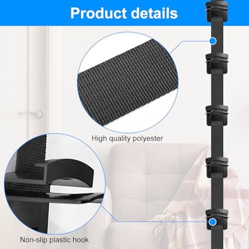 Door Hat Rack Organizer - 2 Pack Holds 20 Baseball Caps with 10 Hooks Each, Over-The-Door Hat Storage for Closet & Bedroom, Space-Saving Hat Rack for Hats Collection — view 3