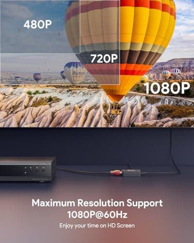 ABLEWE RCA to HDMI,AV to HDMI Converter, 1080P Mini RCA Composite CVBS Video Audio Converter Adapter Supporting PAL/NTSC for TV/PC/ PS3/ STB/Xbox VHS/VCR/Blue-Ray DVD Players — view 2