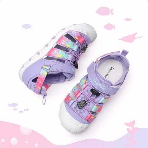 DREAM PAIRS Boys Girls Athletic Sport Sandals,Size 11 Little Kid,Purple — view 5