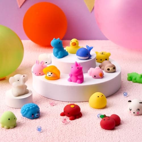JOYIN Mochi Squishy Toys Set, Random 25 Pack Mini Squishy Mochi, Party Favors for Kids, Kawaii Stress Relief Toys, Basket Stuffers, Goodie Bags Fillers, Birthday Gifts, Classroom Prizes — view 6
