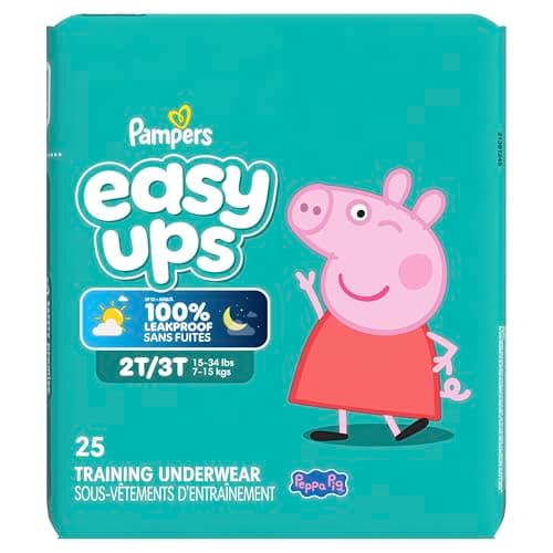 Easy Ups Girls & Boys Potty Training Pants, Size 4 (2T3T), 25 Count, Peppa Pig Absorbent Training Underwear, Up to 100% Leakproof Day and Night, Hypoallergenic — view 14