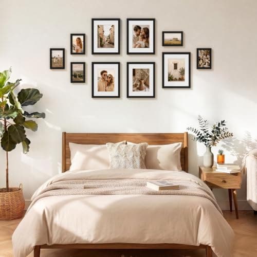 Vittanly 8.5x11 Picture Frames Set of 5, Wall or Tabletop Display, Black — view 5