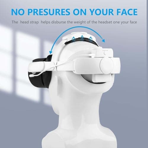 Head Strap with Battery for Oculus Quest 2, 7500mAh Extend 4-5H Playtime, Adjustable Comfort Elite Head Strap Replacement, Lightweight Design and Enhanced Support in VR for Oculus/Meta Quest 2 — view 2