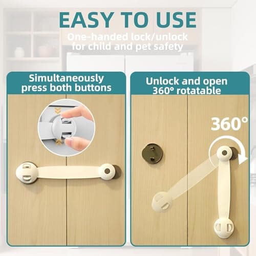 Safety Cabinet Locks,Safety Cupboard Latches for Dishwasher, Fridge, Door, Trash Can, Oven, Toilet Seat, no Tools Need or Drill (6 PCS) — view 3