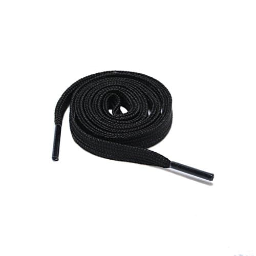 Flat Shoelaces 1/4" Wide Shoes Lace (2 Pair) - Wide Shoelaces - Flat Shoe Laces for Sneakers and Shoes (45" inches (114 cm), Black) — view 4